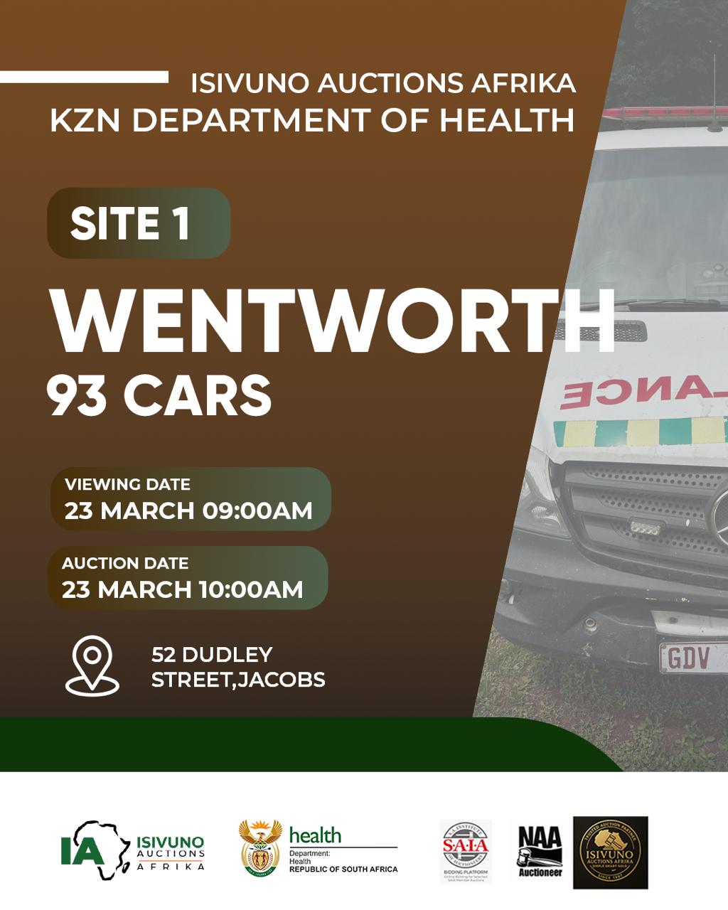 DISPOSAL OF ASSETS ON BEHALF OF THE KZN DEPARTMENT OF HEALTH. SITE ONE WENTWORTH